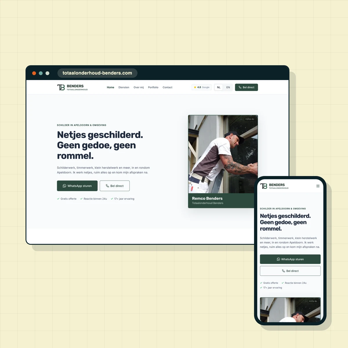Website die ik maakte voor Totaalonderhoud Benders