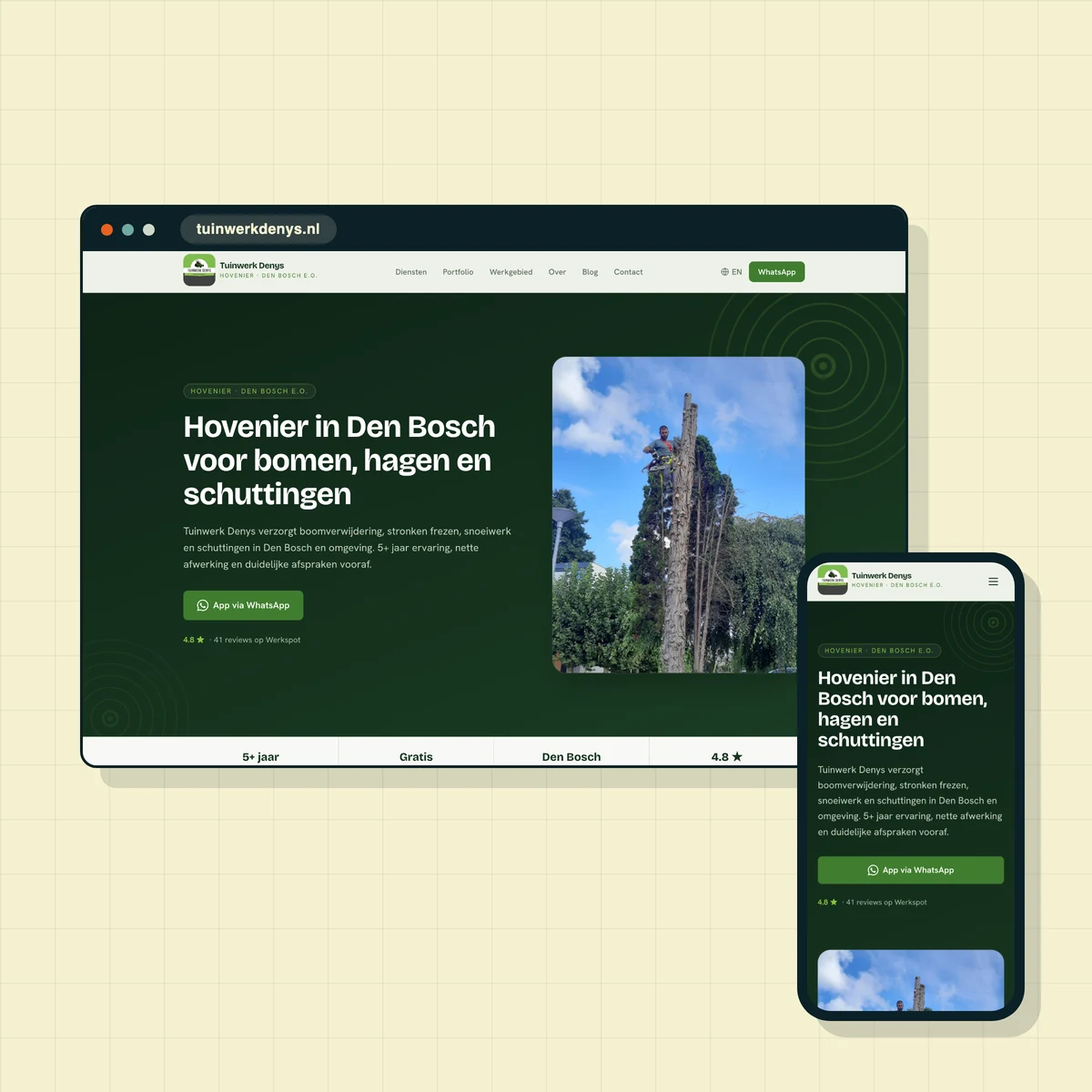 Website die ik maakte voor Tuinwerk Denys